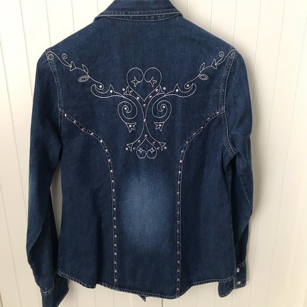 LAWMAN Western Studded Denim Shirt | Size S - Picture 4 of 6